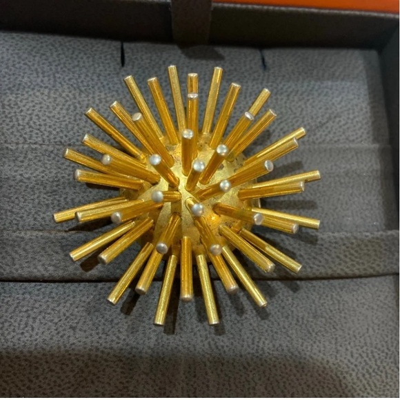 Vintage Hermes Depose Starburst Fur Clip. Marked. Has replacement Hermes box. - Picture 2 of 7